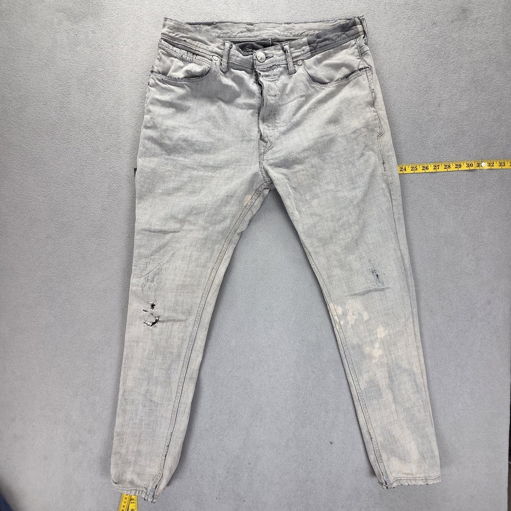 Vintage Levis Blue Star Jeans Mens Gray Engineered Button Fly Fits 34x30‎